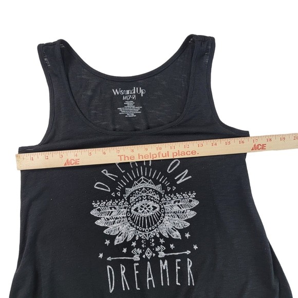 Tunic Tank Top Shirt Junior M 7-9 Dream on Dreamer Sleeveless Scoop Neck Black - Picture 10 of 16